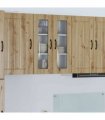 vidaXL Wall Glass Cabinet LUCCA Artisan Oak 60 x 31 x 80 cm — Model: 1x wall glass cabinet (2 doors)