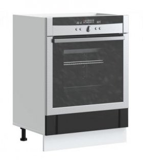 vidaXL Oven Cabinet Lucca Black Engineered Wood — Size: 60 x 46 x 81.5 cm, Model: 1x oven cabinet