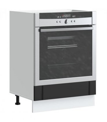vidaXL Oven Cabinet Lucca Black Engineered Wood — Size: 60 x 46 x 81.5 cm, Model: 1x oven cabinet
