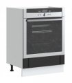 vidaXL Oven Cabinet Lucca Black Engineered Wood — Size: 60 x 46 x 81.5 cm, Model: 1x oven cabinet