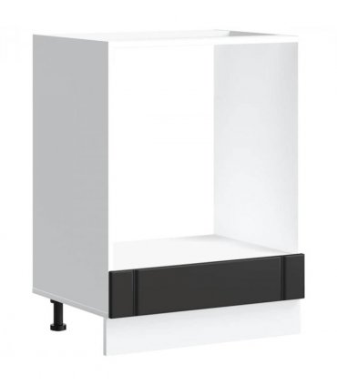 vidaXL Oven Cabinet Lucca Black Engineered Wood — Size: 60 x 46 x 81.5 cm, Model: 1x oven cabinet
