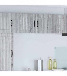 vidaXL Wall Cabinet LUCCA 2 pcs Grey Sonoma 50 x 31 x 40 cm — Model: 2x wall cabinet (1 door)