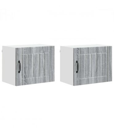vidaXL Wall Cabinet LUCCA 2 pcs Grey Sonoma 50 x 31 x 40 cm — Model: 2x wall cabinet (1 door)