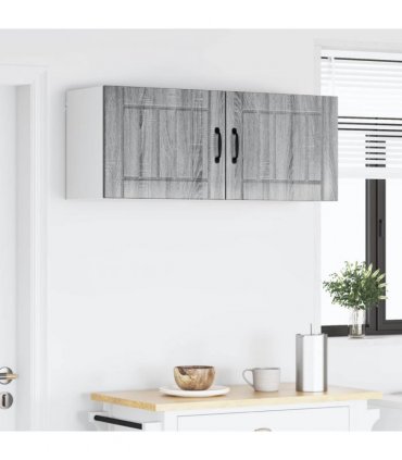 vidaXL Wall Cabinet LUCCA 2 pcs Grey Sonoma 50 x 31 x 40 cm — Model: 2x wall cabinet (1 door)