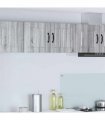 vidaXL Wall Cabinet LUCCA 2 pcs Grey Sonoma 40 x 31 x 40 cm — Model: 2x wall cabinet (1 door)