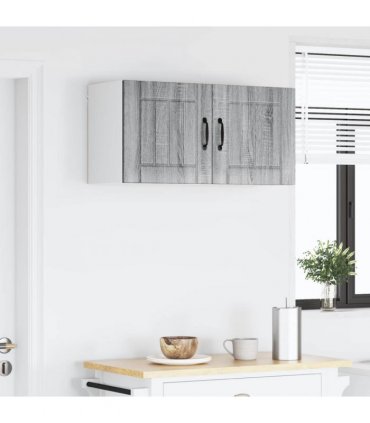 vidaXL Wall Cabinet LUCCA 2 pcs Grey Sonoma 40 x 31 x 40 cm — Model: 2x wall cabinet (1 door)