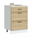 vidaXL Kitchen Base Cabinet Lucca Sonoma Oak Engineered Wood — Size: 60 x 46 x 81.5 cm, Model: 1x bottom cabinet (3 drawers)