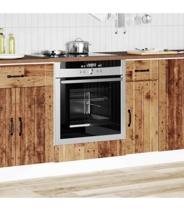 vidaXL Oven Cabinet Lucca Old Wood Engineered Wood — Size: 60 x 46 x 81.5 cm, Model: 1x oven cabinet