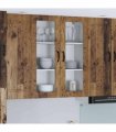vidaXL Wall Glass Cabinet LUCCA Old Wood 80 x 31 x 100 cm — Model: 1x wall glass cabinet (2 doors)