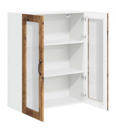 vidaXL Wall Glass Cabinet LUCCA Old Wood 80 x 31 x 100 cm — Model: 1x wall glass cabinet (2 doors)