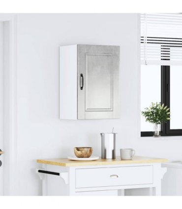 vidaXL Kitchen Wall Cabinet Porto Concrete Grey Engineered Wood — Size: 40 x 31 x 60 cm, Model: 1x wall cabinet (1 door)
