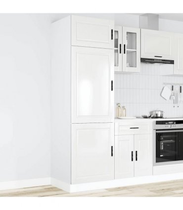 vidaXL Kitchen Cupboard "Porto" High Gloss White Engineered Wood — Size: 60 x 57 x 207 cm, Model: 1x cupboard