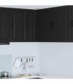 vidaXL Wall Corner Cabinet PORTO Black 57 x 57 x 80 cm Engineered Wood — Model: 1x wall corner cabinet
