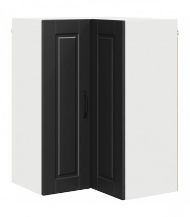 vidaXL Wall Corner Cabinet PORTO Black 57 x 57 x 80 cm Engineered Wood — Model: 1x wall corner cabinet
