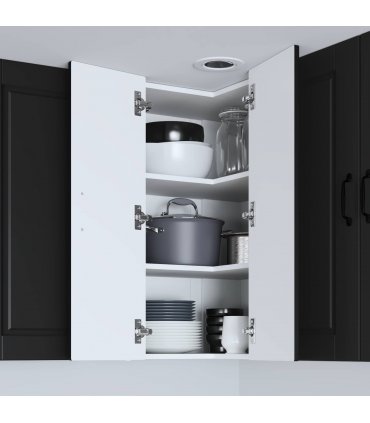 vidaXL Wall Corner Cabinet PORTO Black 57 x 57 x 80 cm Engineered Wood — Model: 1x wall corner cabinet