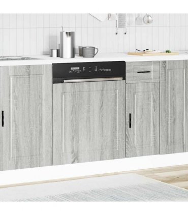 vidaXL Dishwasher Panel Porto Grey Sonoma 60x1.5x57 cm Engineered Wood — Size: 60 x 1.5 x 67 cm, Model: 1x dishwasher panel