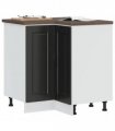 vidaXL Kitchen Corner Base Cabinet Porto Black Engineer — Size: 75.5 x 75.5 x 81.5 cm, Model: 1x corner bottom cabinet (2 doors)