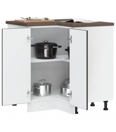 vidaXL Kitchen Corner Base Cabinet Porto Black Engineer — Size: 75.5 x 75.5 x 81.5 cm, Model: 1x corner bottom cabinet (2 doors)