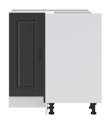 vidaXL Kitchen Corner Base Cabinet Porto Black Engineer — Size: 75.5 x 75.5 x 81.5 cm, Model: 1x corner bottom cabinet (2 doors)