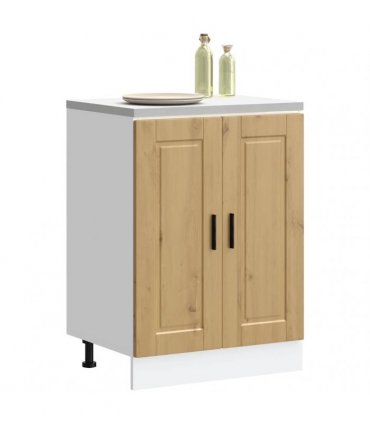 vidaXL Kitchen Base Cabinet Porto Artisan Oak Engineered Wood — Size: 60 x 46 x 81.5 cm, Model: 1x bottom cabinet (2 doors)