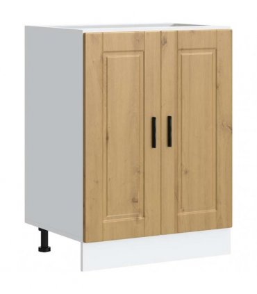 vidaXL Kitchen Base Cabinet Porto Artisan Oak Engineered Wood — Size: 60 x 46 x 81.5 cm, Model: 1x bottom cabinet (2 doors)