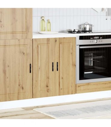 vidaXL Kitchen Base Cabinet Porto Artisan Oak Engineered Wood — Size: 60 x 46 x 81.5 cm, Model: 1x bottom cabinet (2 doors)