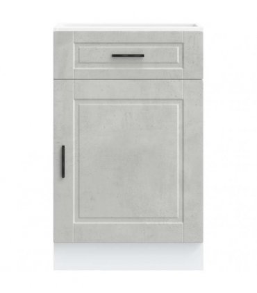 vidaXL Kitchen Base Cabinet Porto Concrete Grey Engineered — Size: 50 x 46 x 81.5 cm, Model: 1x bottom cabinet (1 door 1 drawer)
