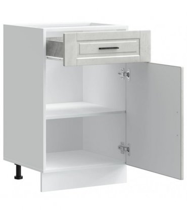 vidaXL Kitchen Base Cabinet Porto Concrete Grey Engineered — Size: 50 x 46 x 81.5 cm, Model: 1x bottom cabinet (1 door 1 drawer)
