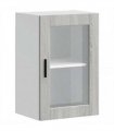 vidaXL Kitchen Wall Cabinet with Glass Door Porto Grey Sonoma — Size: 40 x 31 x 60 cm, Model: 1x wall glass cabinet (1 door)