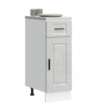 vidaXL Kitchen Base Cabinet Porto Concrete Grey Engineered — Size: 30 x 46 x 81.5 cm, Model: 1x bottom cabinet (1 door 1 drawer)