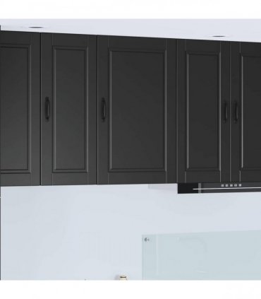 vidaXL Wall Cabinet PORTO Black 50 x 31 x 80 cm Engineered Wood — Model: 1x wall cabinet (1 door)
