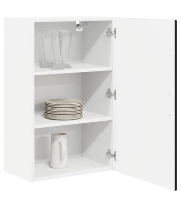 vidaXL Wall Cabinet PORTO Black 50 x 31 x 80 cm Engineered Wood — Model: 1x wall cabinet (1 door)