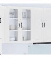 vidaXL Wall Glass Cabinet PORTO White 40 x 31 x 100 cm Engineered Wood — Model: 1x wall glass cabinet (1 door)