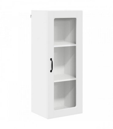 vidaXL Wall Glass Cabinet PORTO White 40 x 31 x 100 cm Engineered Wood — Model: 1x wall glass cabinet (1 door)