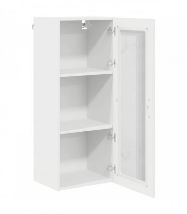 vidaXL Wall Glass Cabinet PORTO White 40 x 31 x 100 cm Engineered Wood — Model: 1x wall glass cabinet (1 door)