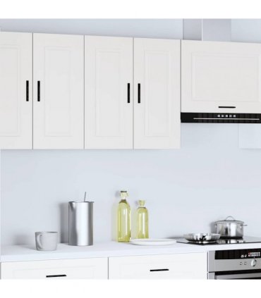 vidaXL Kitchen Wall Cabinet Porto White Engineered Wood — Size: 60 x 31 x 60 cm, Model: 1x wall cabinet (2 doors)
