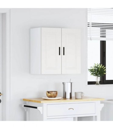 vidaXL Kitchen Wall Cabinet Porto White Engineered Wood — Size: 60 x 31 x 60 cm, Model: 1x wall cabinet (2 doors)