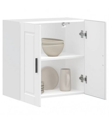 vidaXL Kitchen Wall Cabinet Porto White Engineered Wood — Size: 60 x 31 x 60 cm, Model: 1x wall cabinet (2 doors)