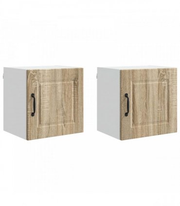 vidaXL Wall Cabinet PORTO 2 pcs Sonoma Oak 40 x 31 x 40 cm — Model: 2x wall cabinet (1 door)