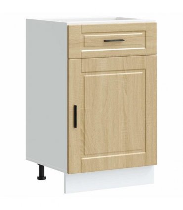 vidaXL Kitchen Base Cabinet Porto Sonoma Oak Engineered Wo — Size: 50 x 46 x 81.5 cm, Model: 1x bottom cabinet (1 door 1 drawer)