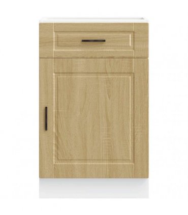 vidaXL Kitchen Base Cabinet Porto Sonoma Oak Engineered Wo — Size: 50 x 46 x 81.5 cm, Model: 1x bottom cabinet (1 door 1 drawer)