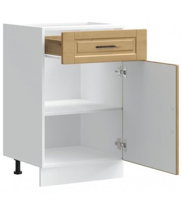 vidaXL Kitchen Base Cabinet Porto Artisan Oak Engineered W — Size: 50 x 46 x 81.5 cm, Model: 1x bottom cabinet (1 door 1 drawer)