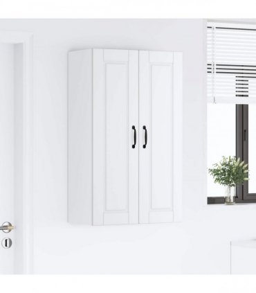 vidaXL Wall Cabinet PORTO White 60 x 31 x 100 cm Engineered Wood — Model: 1x wall cabinet (2 doors)