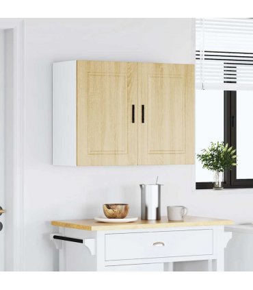 vidaXL Kitchen Wall Cabinet Porto Sonoma Oak Engineered Wood — Size: 80 x 31 x 60 cm, Model: 1x wall cabinet (2 doors)