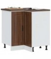 vidaXL Kitchen Corner Base Cabinet Porto Brown Oak Engi — Size: 75.5 x 75.5 x 81.5 cm, Model: 1x corner bottom cabinet (2 doors)