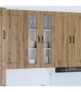 vidaXL Wall Glass Cabinet PORTO Artisan Oak 60 x 31 x 100 cm — Model: 1x wall glass cabinet (2 doors)