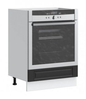 vidaXL Oven Cabinet Porto Black Engineered Wood — Size: 60 x 46 x 81.5 cm, Model: 1x oven cabinet