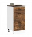 vidaXL Kitchen Base Cabinet Porto Smoked Oak Engineered Wood — Size: 40 x 46 x 81.5 cm, Model: 1x bottom cabinet (3 drawers)