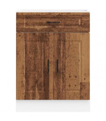 vidaXL Kitchen Base Cabinet Porto Old Wood Engineered Woo — Size: 60 x 46 x 81.5 cm, Model: 1x bottom cabinet (2 doors 1 drawer)