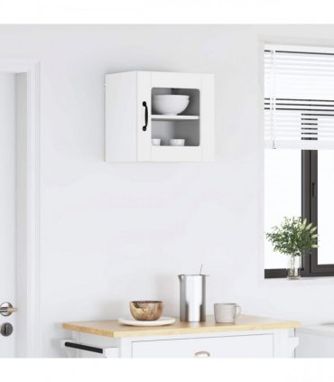 vidaXL Wall Glass Cabinet PORTO High Gloss White 40 x 31 x 40 cm — Model: 1x wall glass cabinet (1 door)